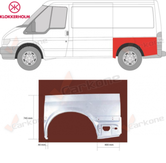 Ford Transit 00-14 vasen takalokasuoja lyhyt akseliväli 2933mm osan pituus 1270mm