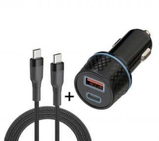 INSMAT Autolaturi USB-A/USB-C 25W+18W sis. johto USB-C