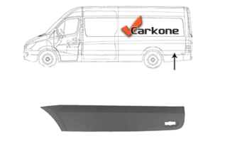 Mercedes Benz Sprinter muovinen sivulista pitkä akseliväli vasen 06-18