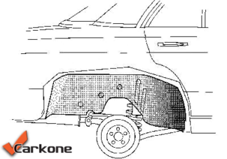 Mercedes-Benz W123 takasisälokasuojan sisäosa oikea